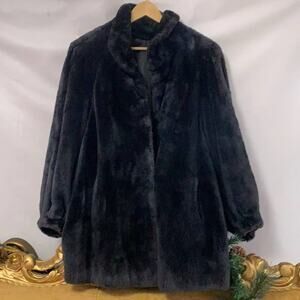 CHRISTIAN‎ DIOR RARE BLUE BULKY FUR COAT JACKET